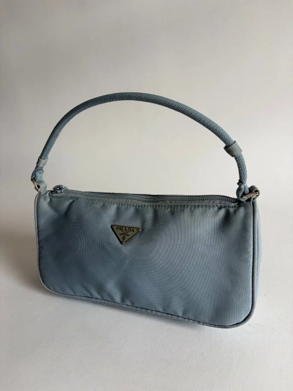 PRADA BABY BLUE NYLON POCHETTE